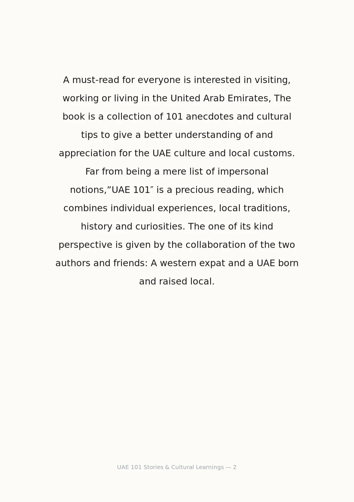 صفحة 2 من UAE 101 Stories & Cultural Learnings